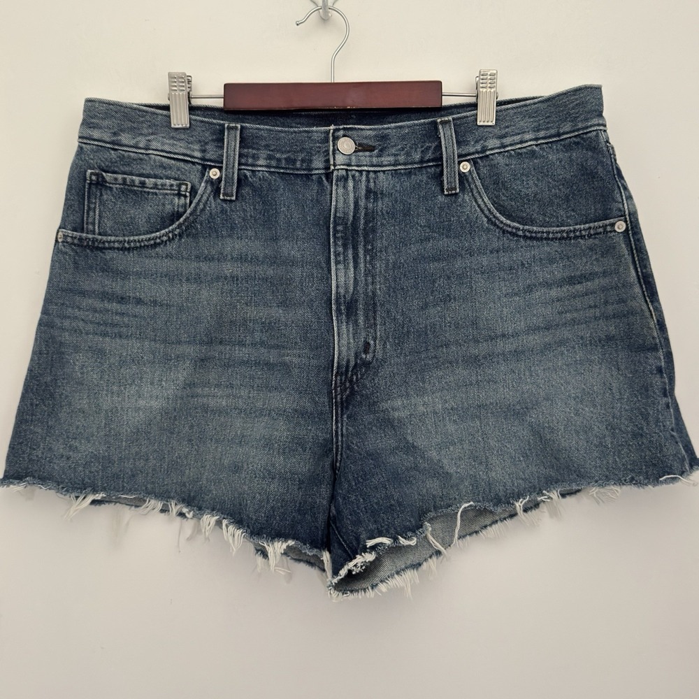 LEVI'S Shorts Women 34 Blue Daisy Ducks Mini Cut-Off High Waisted MOM Pool Beach